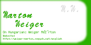 marton weiger business card